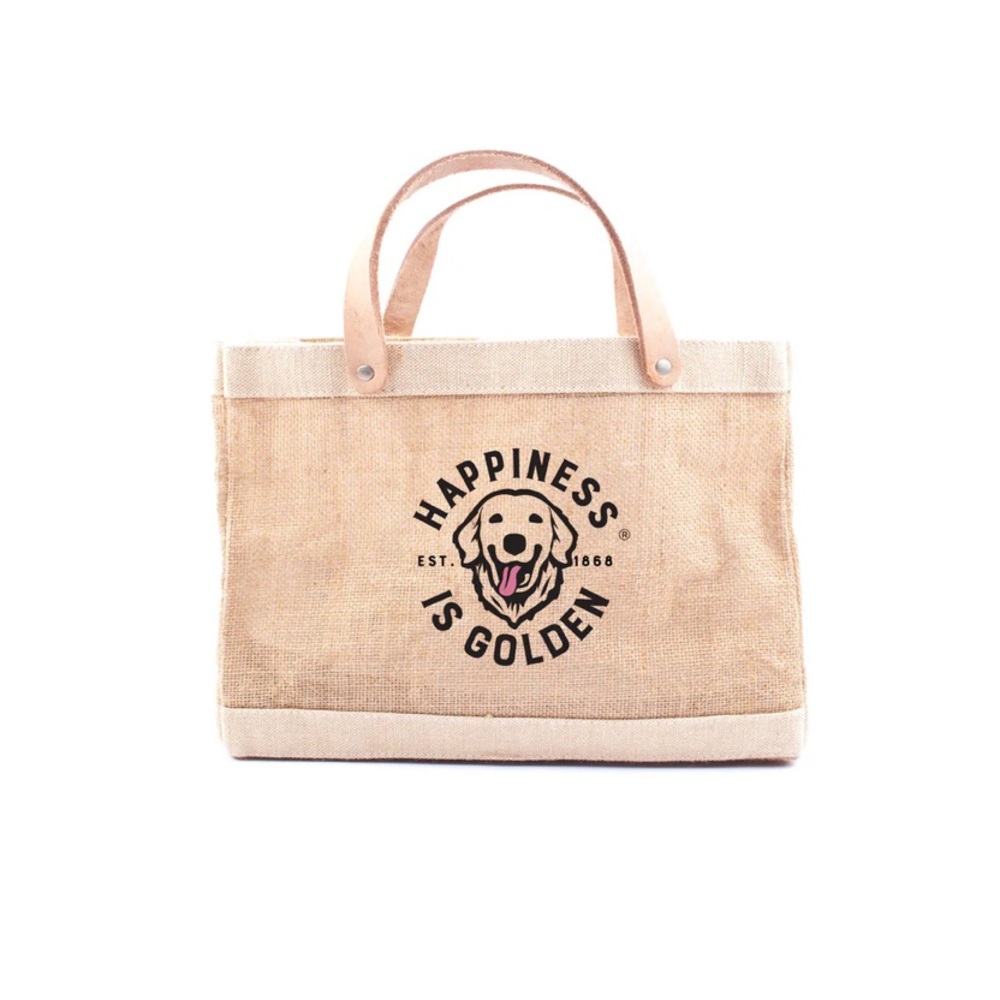 Apolis Market Tote HAPPINESS IS GOLDEN retreiver MINI MARKET TOTE